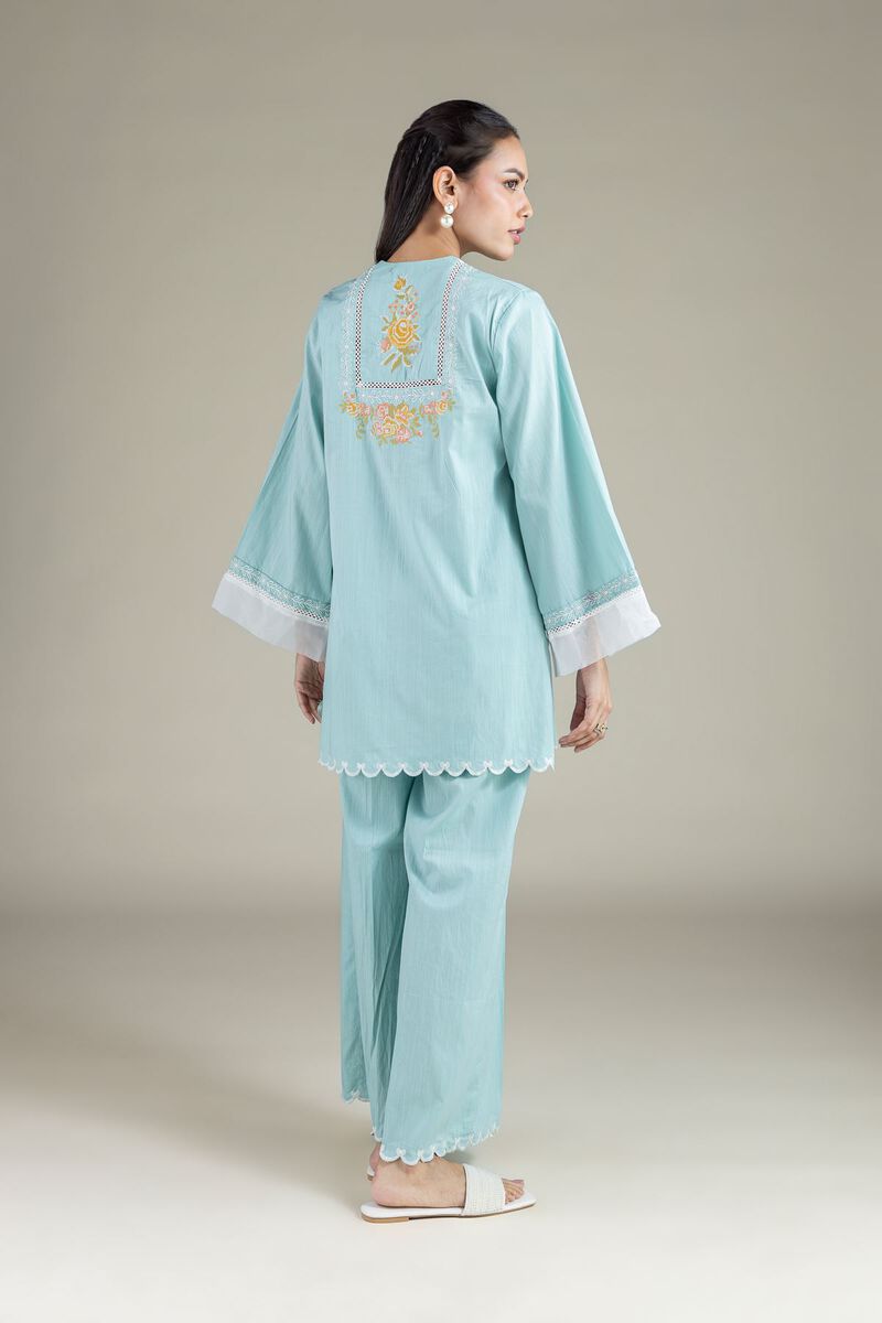 Embroidered | Textured Cambric | Short Floral Kurta | USD 40.00