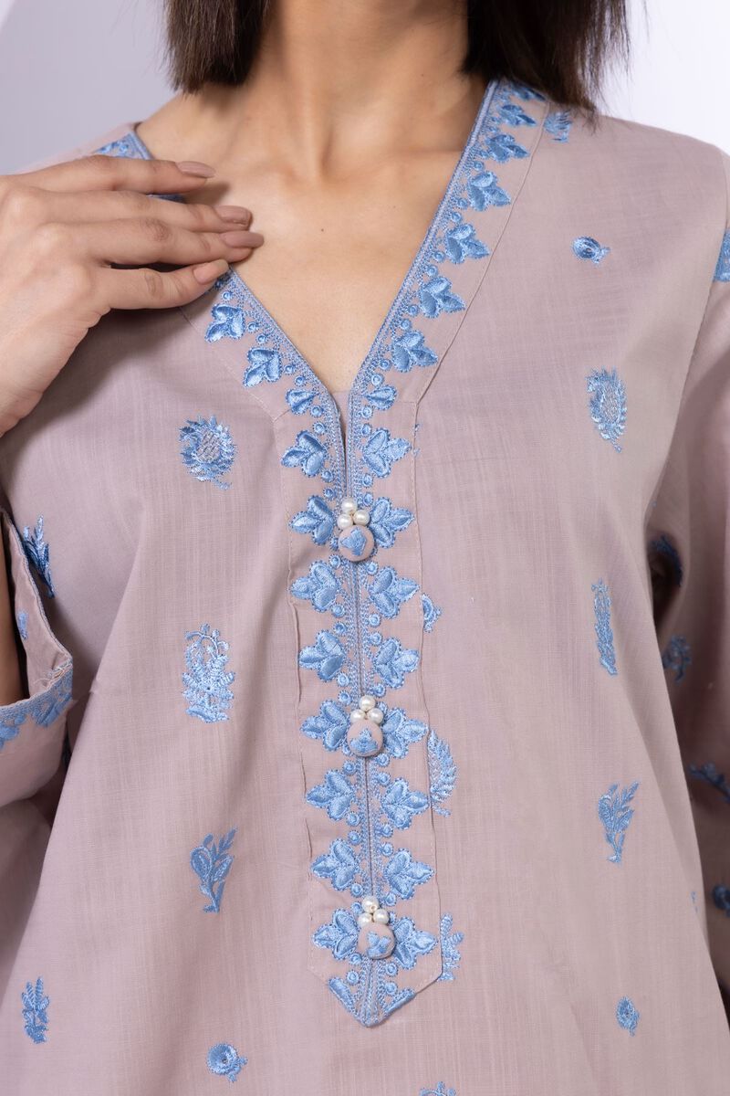 Embroidered | Crosshatch Poplin | Kurta | USD 10.50