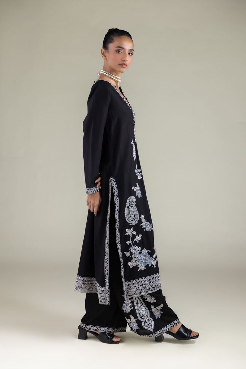 Embroidered | Raw Silk | Pants | USD 35.00