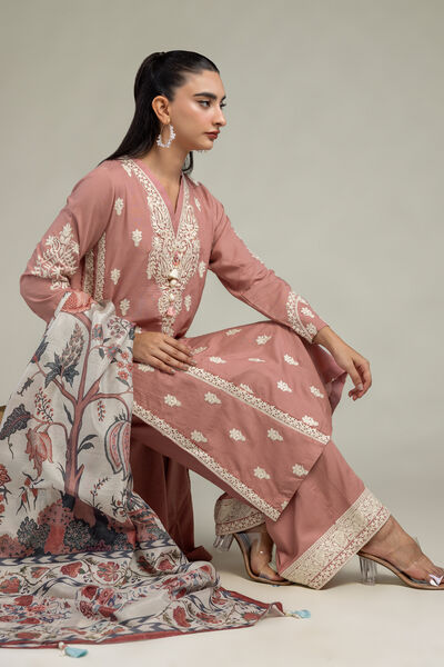 Embroidered  | Polyester Silk | Floral Silk Dupatta | USD 30.00