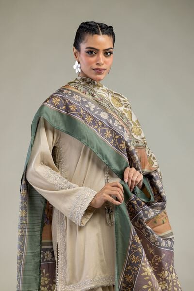 Printed | Polyester Silk | Floral Silk Dupatta | USD 30.00