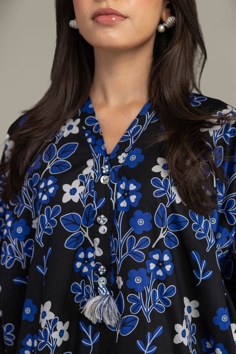 Printed | Cambric | Floral V-Neck Kurta | USD 35.00