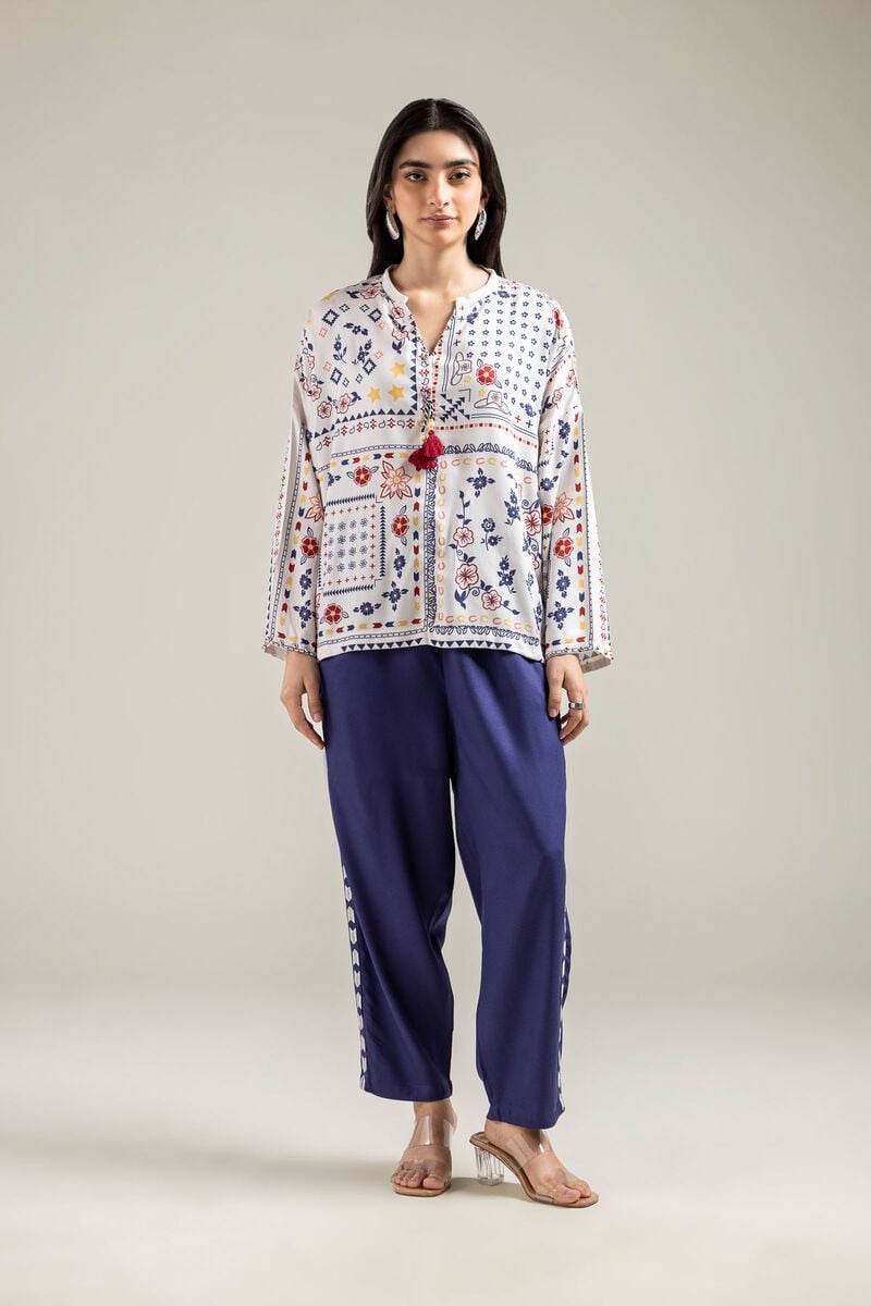 Embroidered | Viscose Crepe | Trousers | USD 30.00