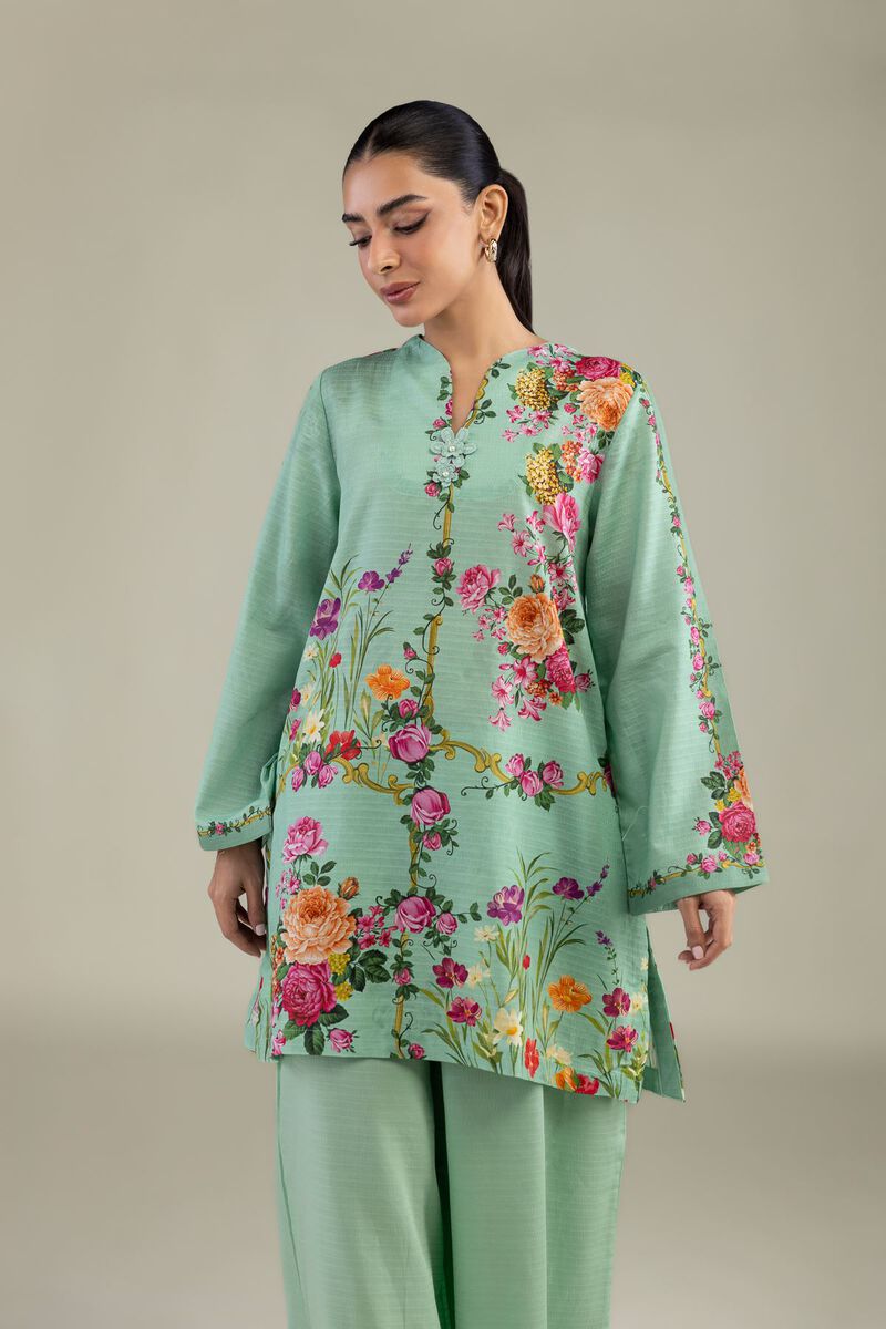 Printed | Cotton Dobby | Mint Dobby Kurta | USD 35.00