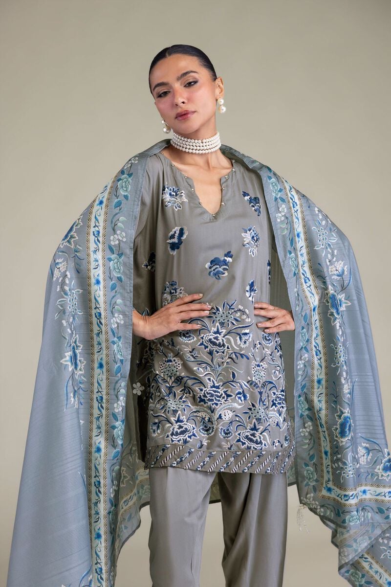 Embroidered | Polyester Silk | Floral Silk Dupatta | USD 30.00