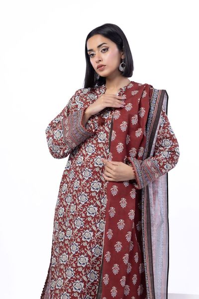 Printed | Textured Cotton | Tailored 3 Piece | USD 45.00