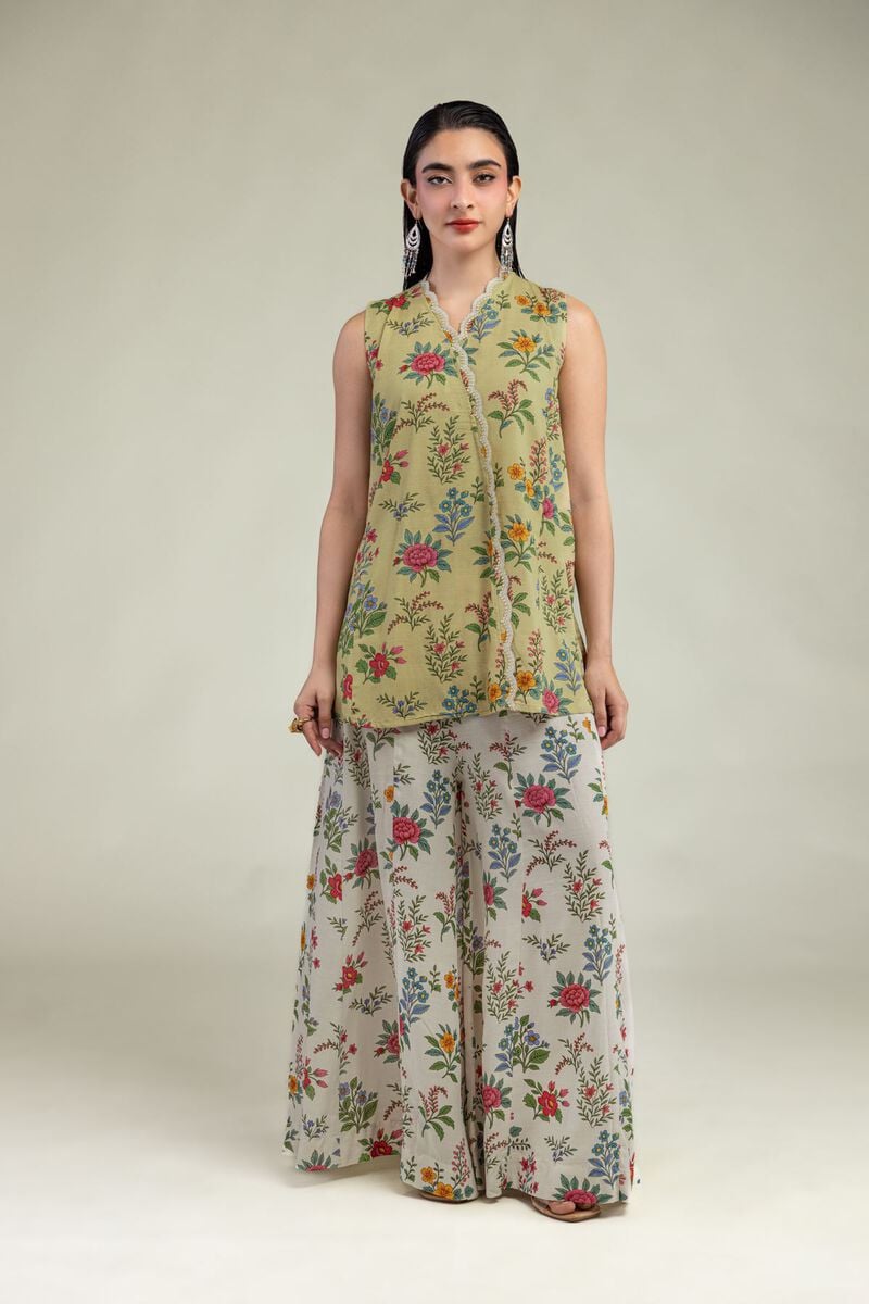 Embroidered | Raw Silk | Silk Sleeveless Kurta | USD 40.00