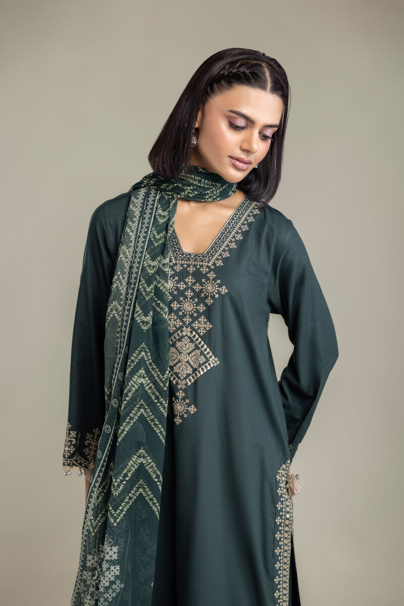 Embroidered | Raw Silk | 3-Piece Tailored Set | USD 105.00