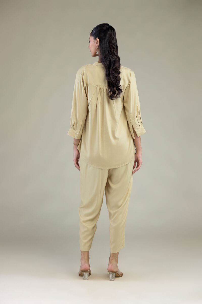Embroidered | Viscose Crepe | Short V-Neck Blouse | USD 35.00