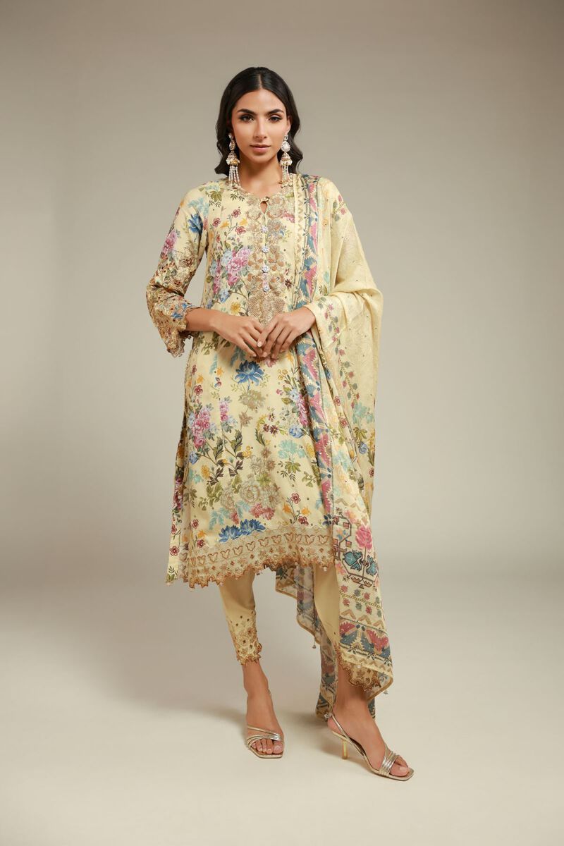 Embroidered | Raw Silk | 3 Piece Co-ord Set | USD 145.00