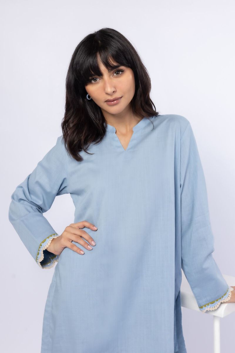 Embroidered | Crosshatch Poplin | Kurta | USD 9.00