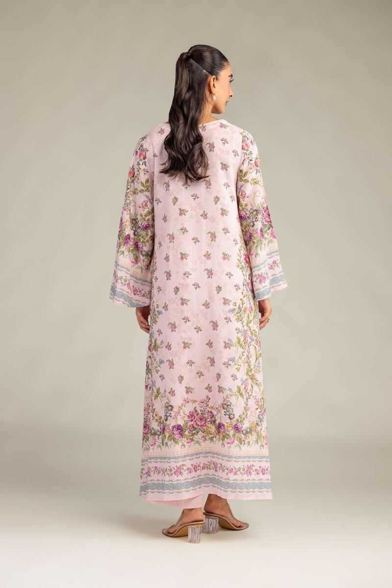 Printed | Raw Silk | Pink Silk Kurta | USD 45.00