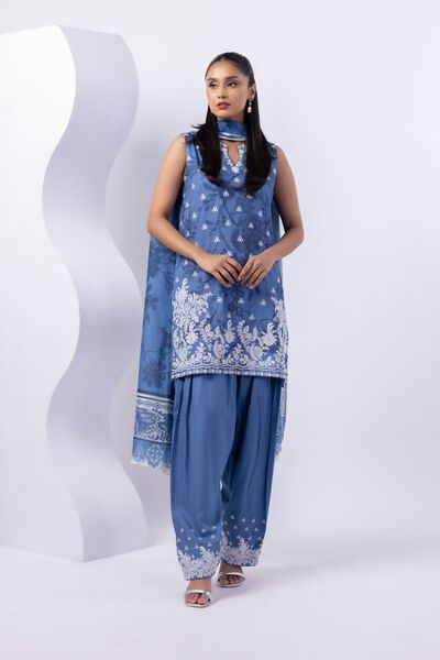 Embroidered | Crosshatch Raw Silk | Pants | USD 30.00