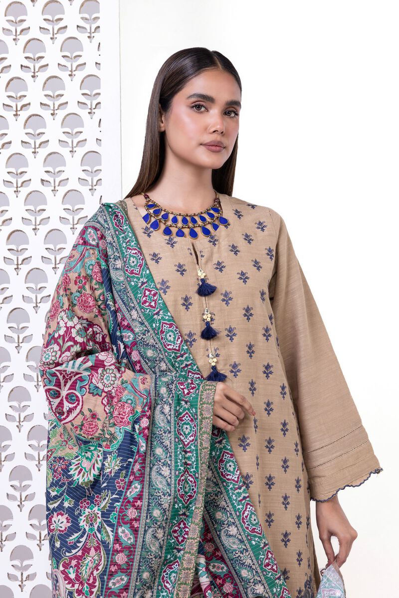 Embroidered | Light khaddar Messuri | Tailored 3 Piece | null