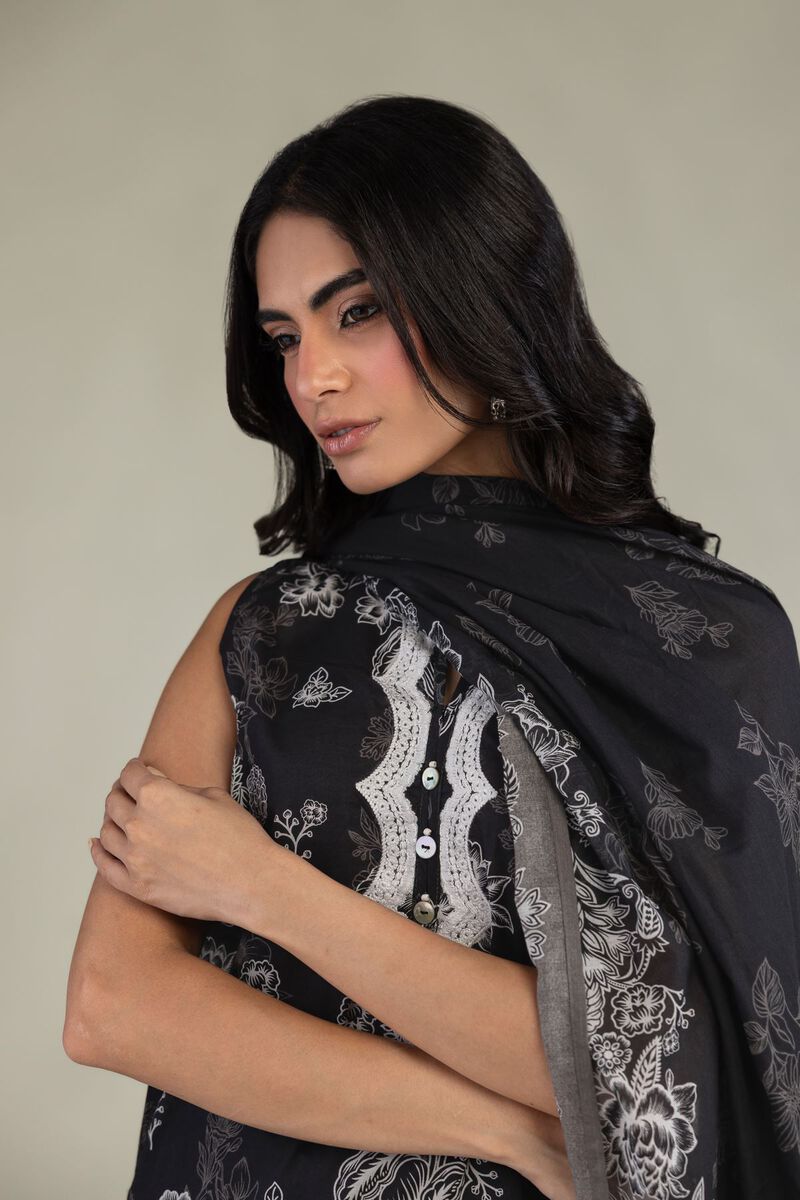 Embroidered | Lawn | Black Lawn Dupatta | USD 30.00