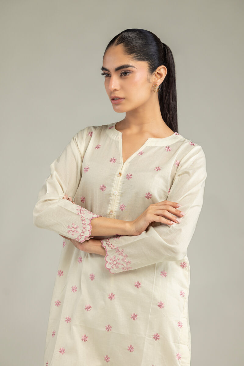 Embroidered | Cambric | Cambric Floral Kurta | USD 40.00