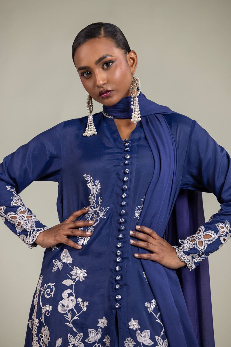 Raw Silk | 3-Piece Embroidered Suit | USD 180.00