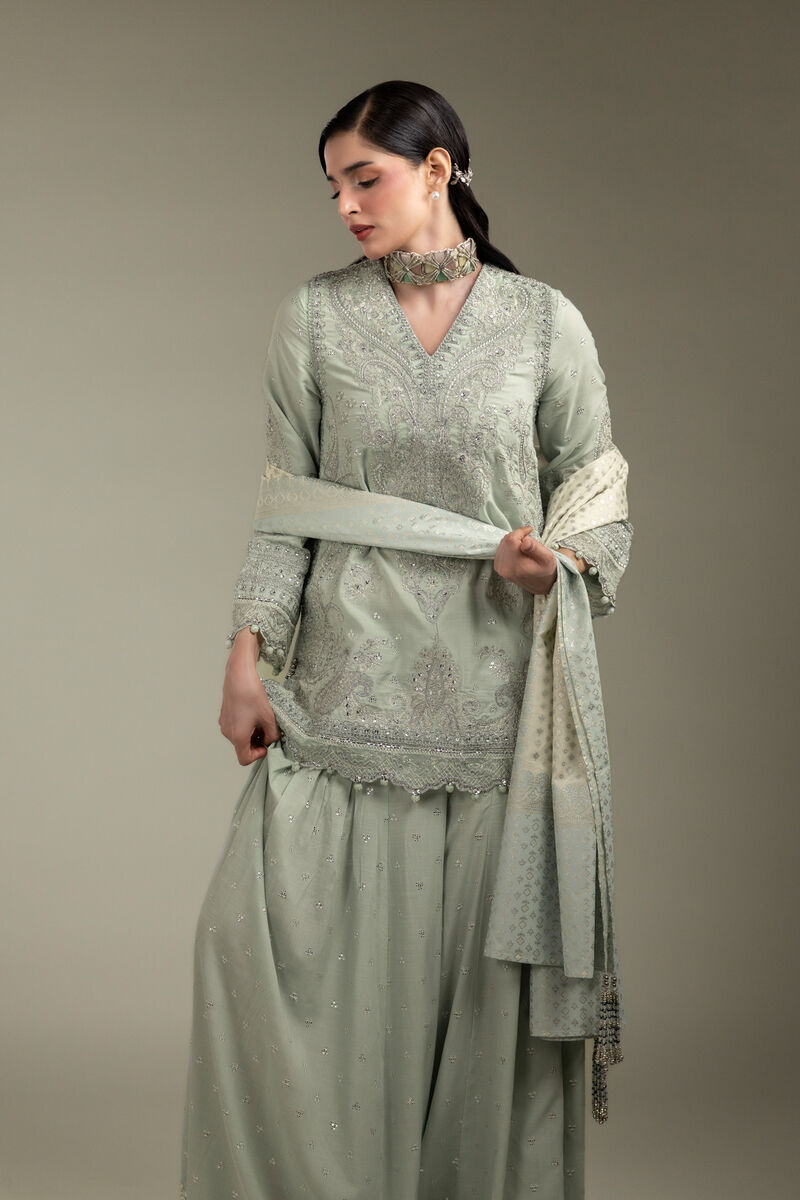 Embroidered | Raw Silk | 3-Piece Co-ord Set | USD 210.00