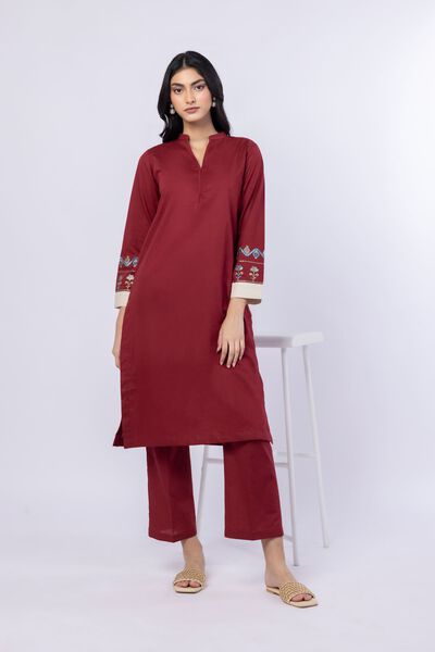 Embroidered | Crosshatch Poplin | Kurta | USD 30.00
