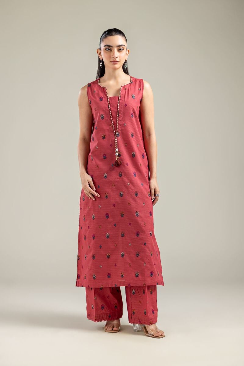 Embroidered | Mesuri | Sleeveless Longline Kurta | USD 40.00
