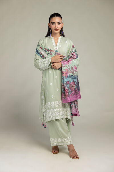 Embroidered | Raw Silk | Floral Silk Pants | USD 30.00