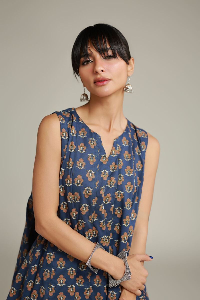 Printed | Cambric | Floral Sleeveless Kurta | USD 35.00
