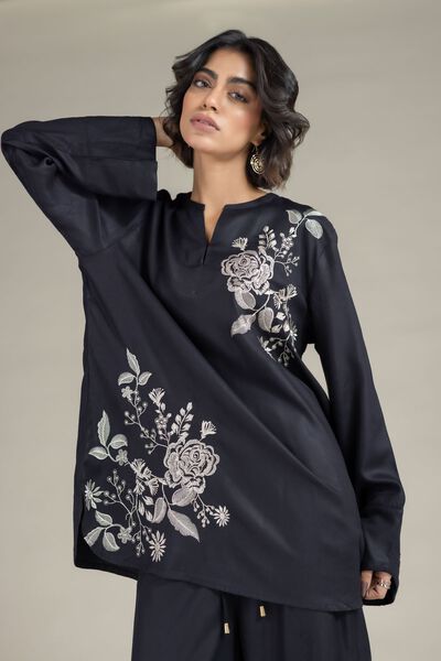 Embroidered | Viscose Crepe | Tunic | USD 30.00