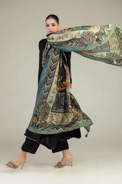 Printed | Polyester Silk | Floral Silk Dupatta | USD 30.00