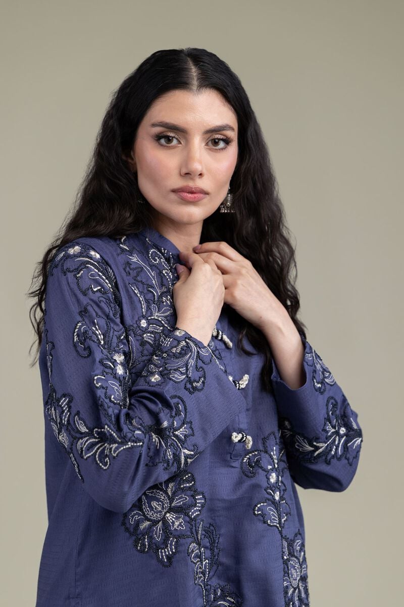 Embroidered | Cotton Dobby | Short Floral Kurta | USD 60.00