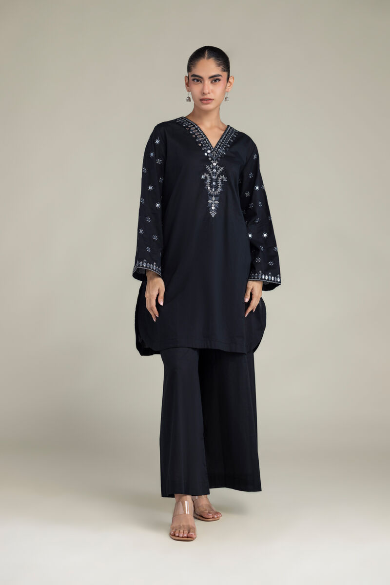 Embroidered | Cambric | Black Solid Pants | USD 30.00