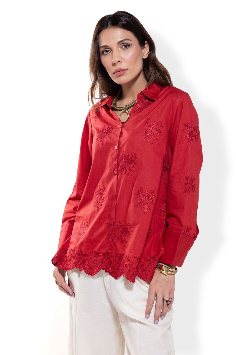 Embroidered | Crosshatch Poplin | Shirt | null