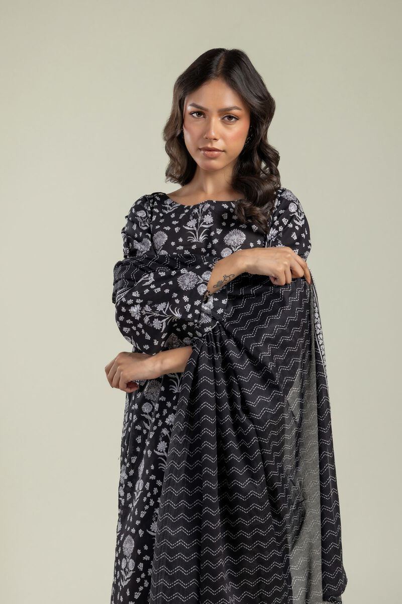 Printed | Lawn | Black Lawn Dupatta | USD 25.00