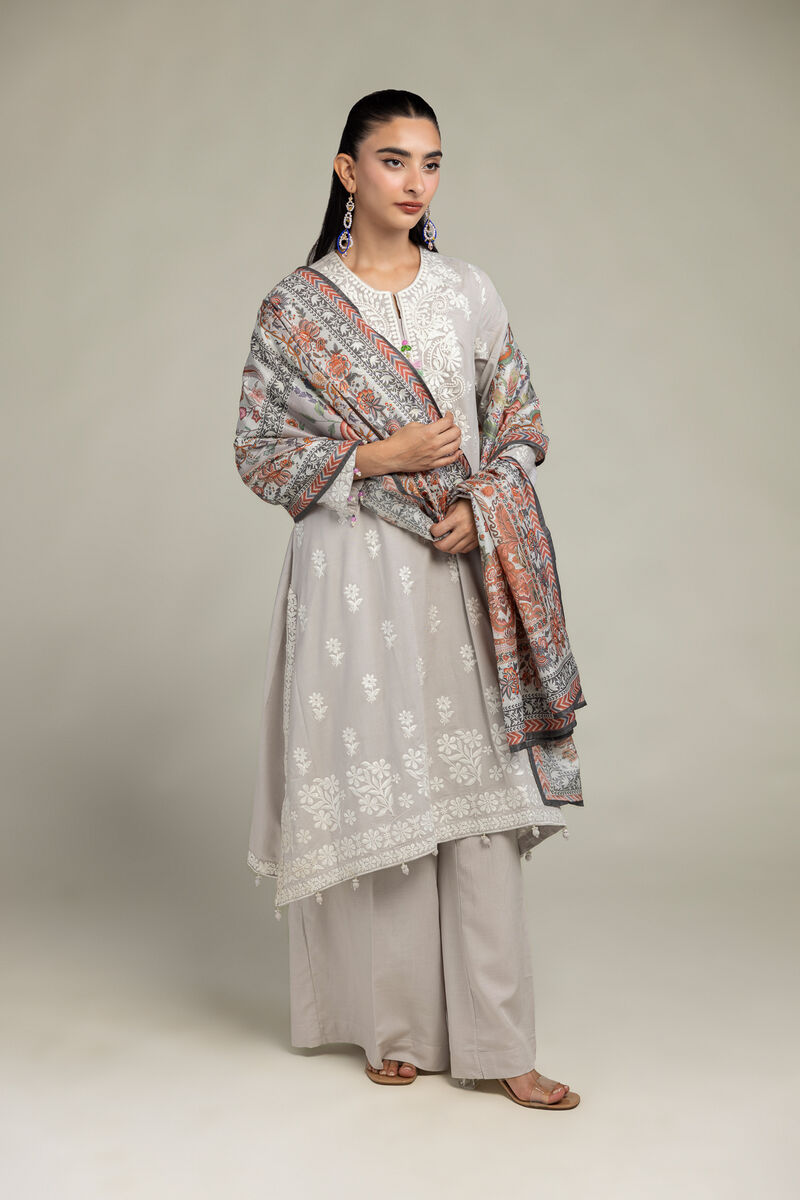 Embroidered  | Polyester Silk | Floral Silk Dupatta | USD 30.00