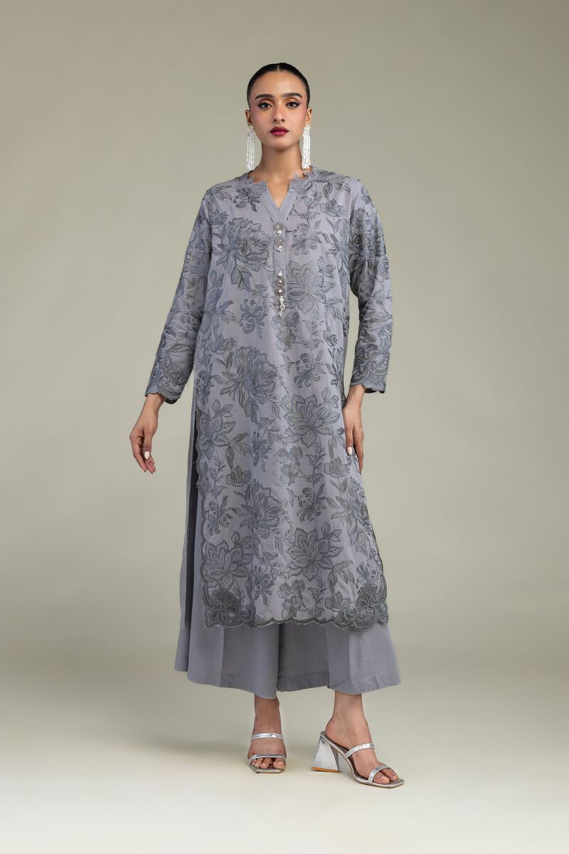 Embroidered | Raw Silk | Floral Silk Kurta | USD 70.00
