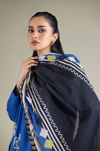 Embroidered | Lawn | Blue Lawn Dupatta | USD 25.00