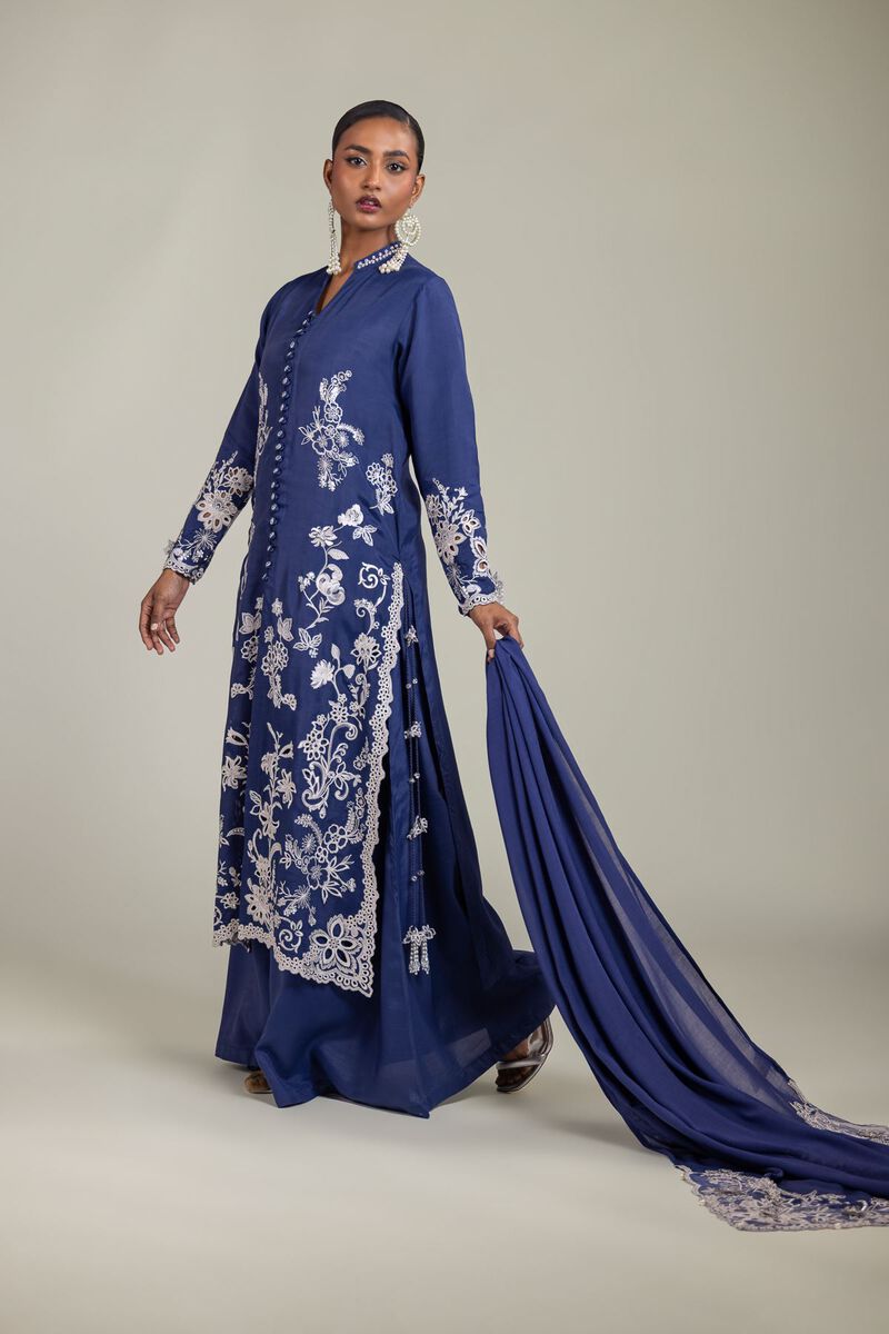 Raw Silk | 3-Piece Embroidered Suit | USD 180.00