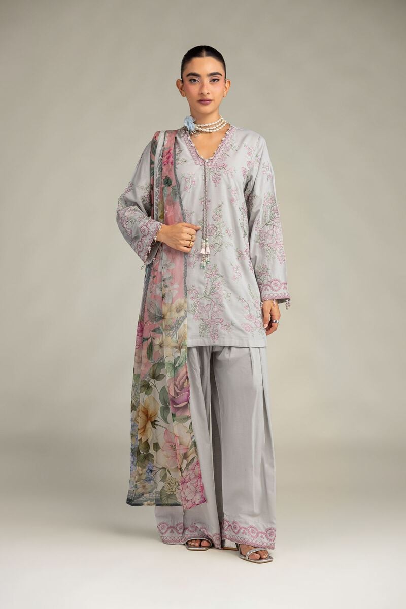 Embroidered | Raw Silk | Floral Silk Shalwar | USD 30.00