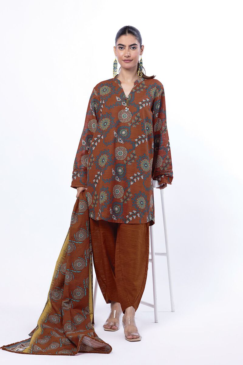 Printed | Light Khaddar | Tailored 3 Piece | USD 22.50