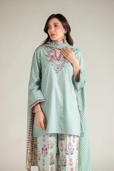 Embroidered | Cambric | Mint Cambric Kurta | USD 35.00