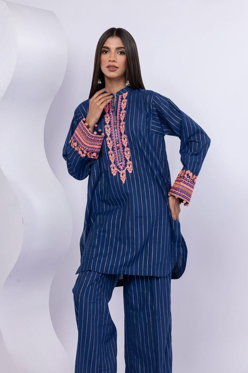 Embroidered | Lurex Stripes | Kurta | USD 12.00
