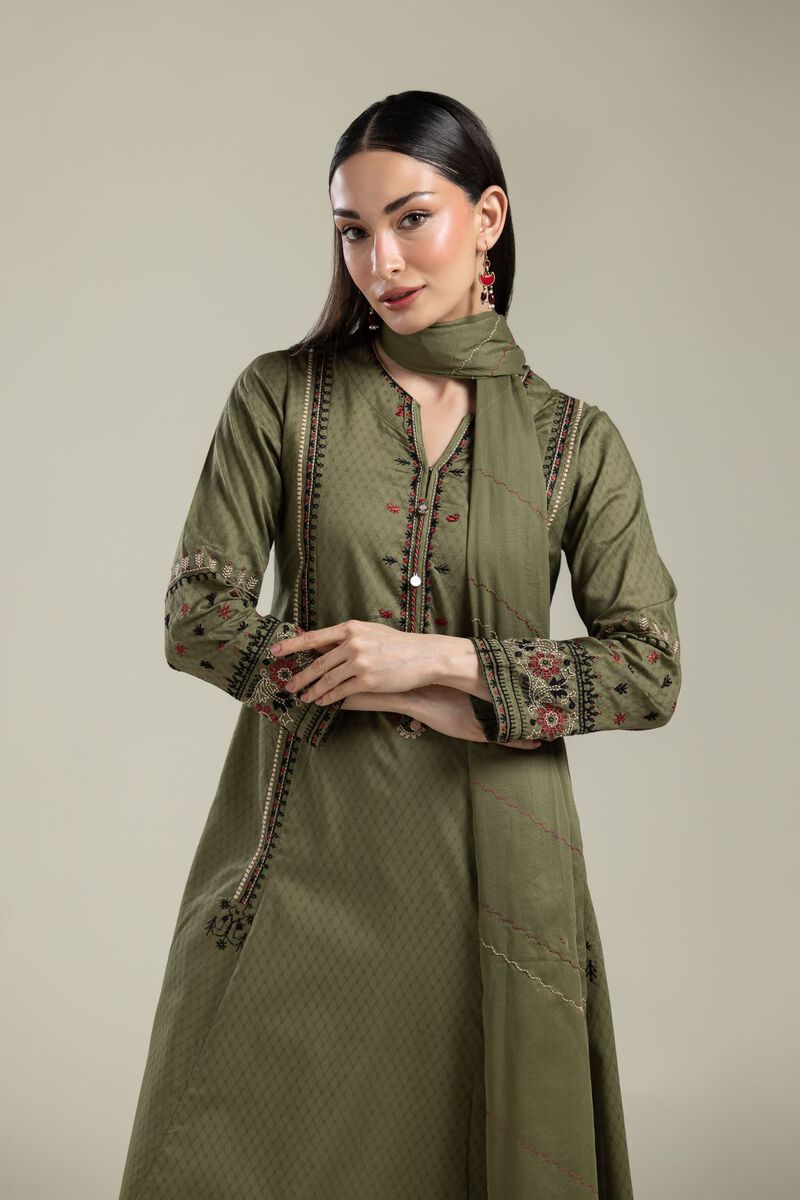 Embroidered | Lawn | Lawn Olive Dupatta | USD 30.00