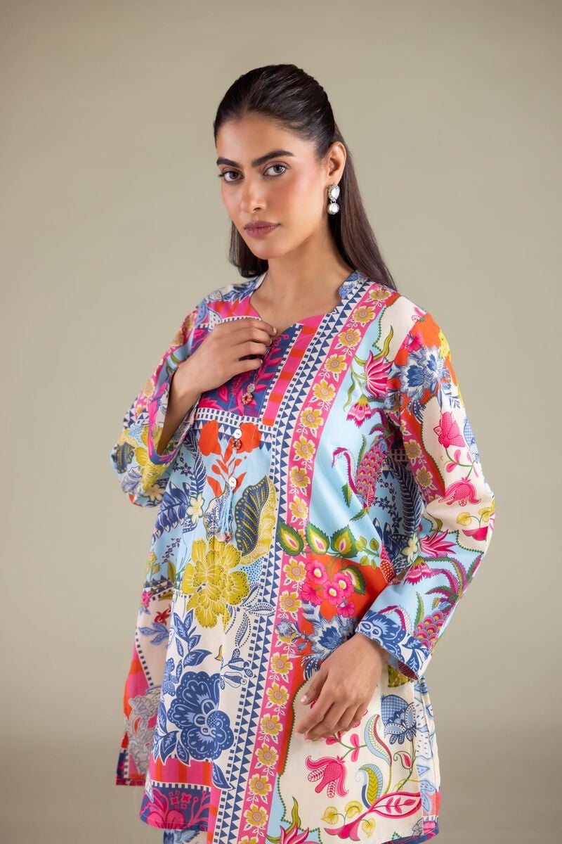 Printed | Cambric | Floral V-Neck Kurta | USD 30.00