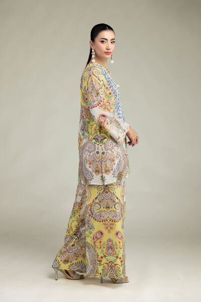 Embroidered | Raw Silk | Silk Paisley Pants | USD 45.00