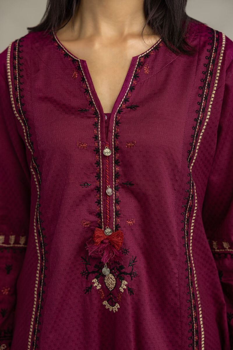 Embroidered | Cotton Dobby | Longline Cotton Kurta | USD 45.00