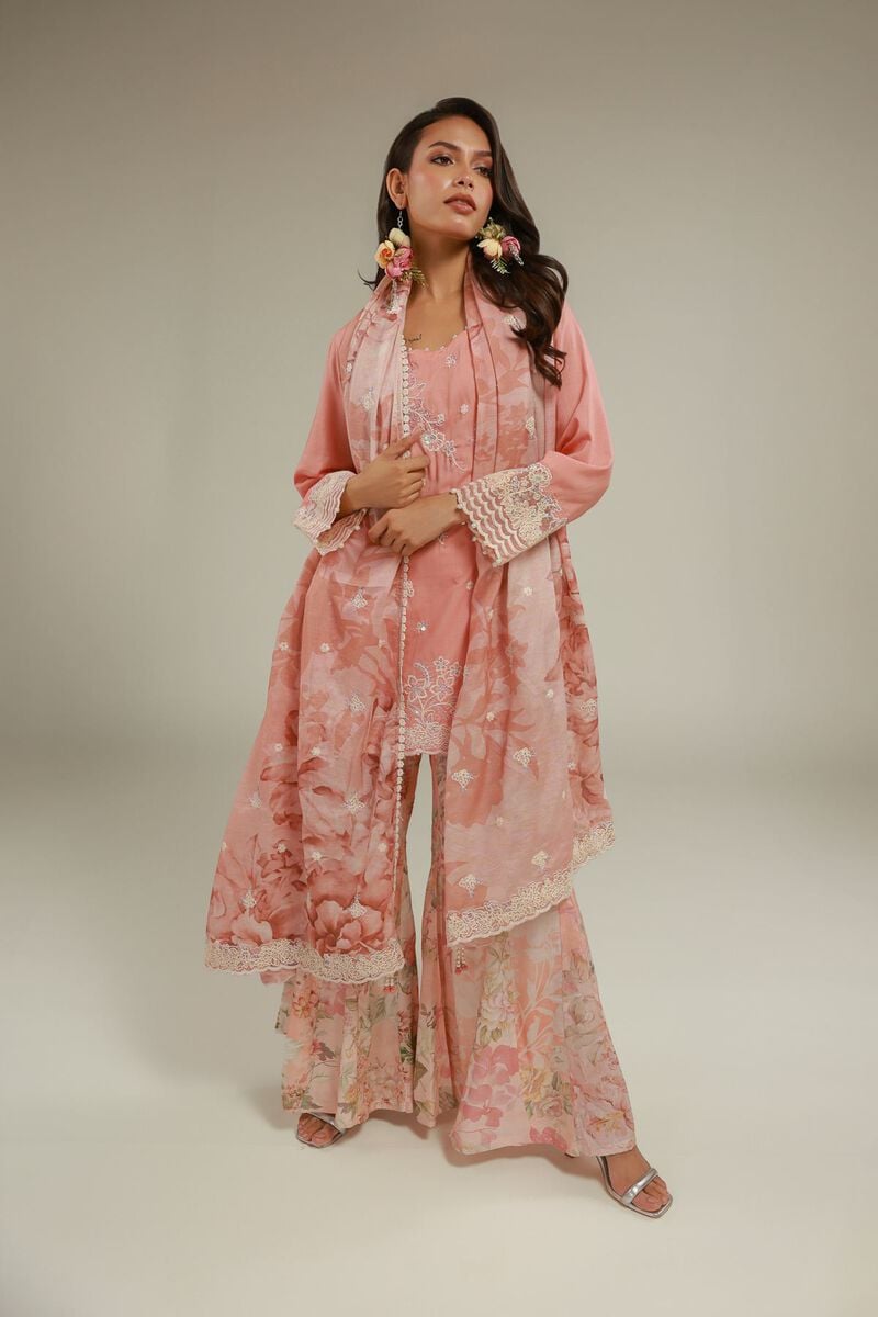 Embroidered | Raw Silk | Floral Kurta 3-piece | USD 155.00