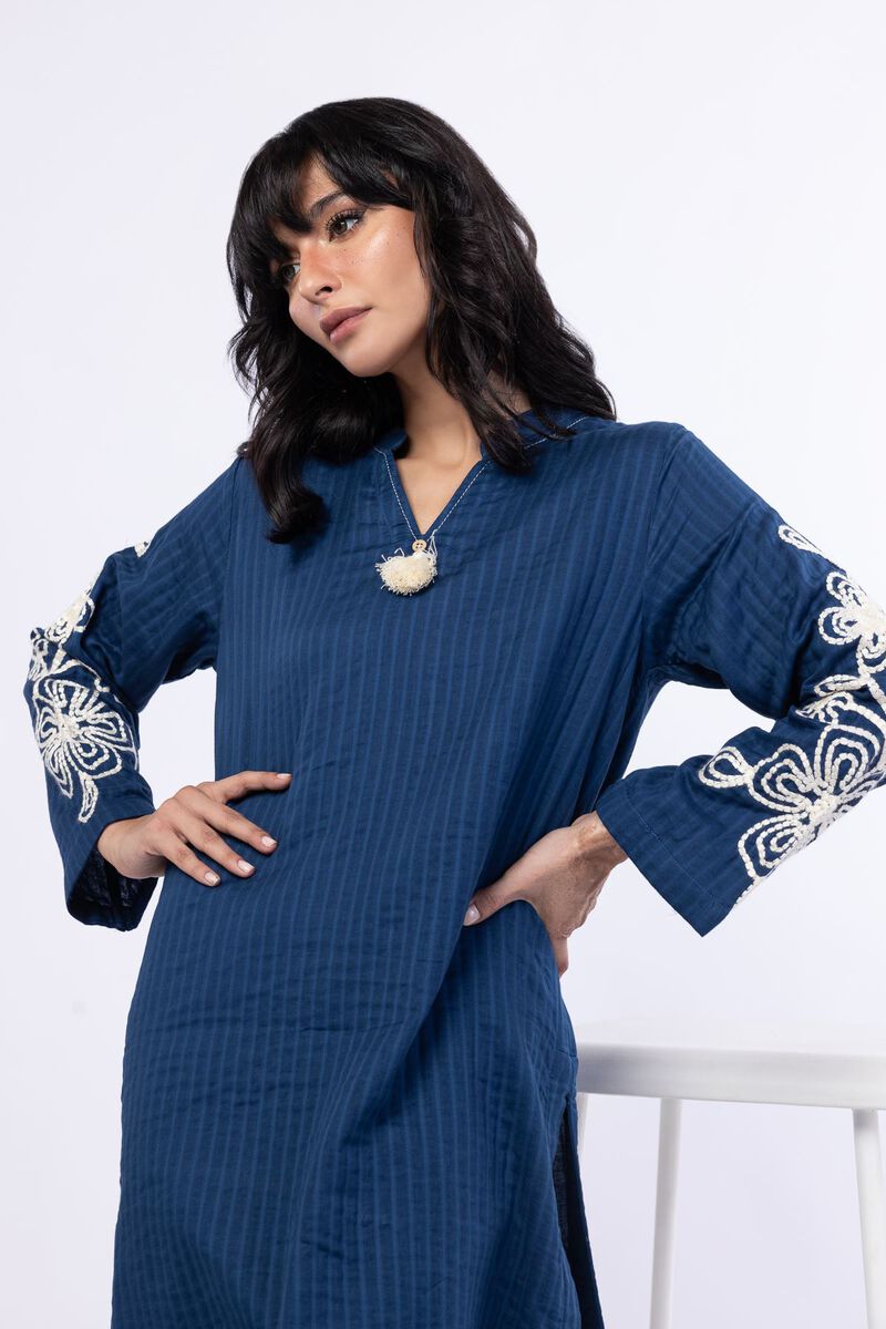 Embroidered | Double Layer Striped | Kurta | USD 17.50