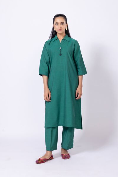 Dyed | Chambray | Kurta | USD 30.00