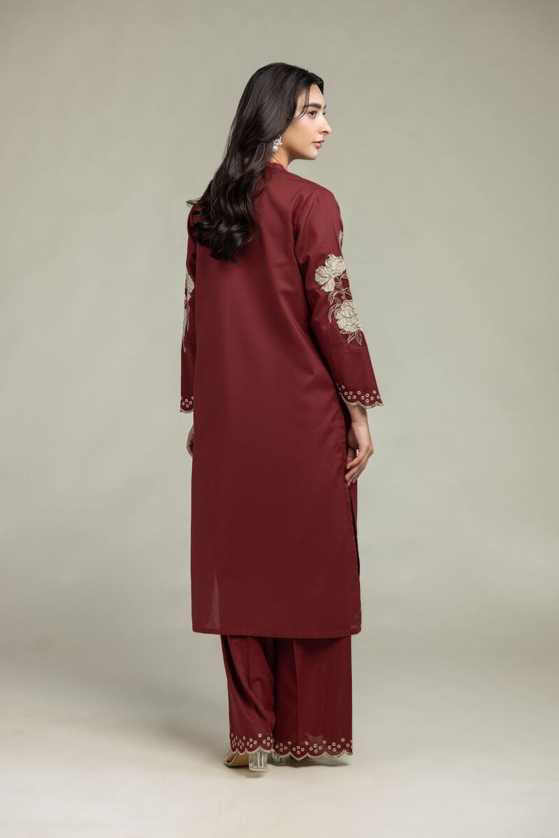 Cambric | Maroon Floral Kurta | USD 45.00