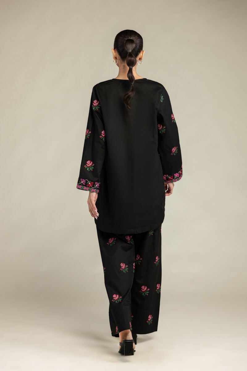Embroidered | Cambric | Black Cambric Kurta | USD 45.00