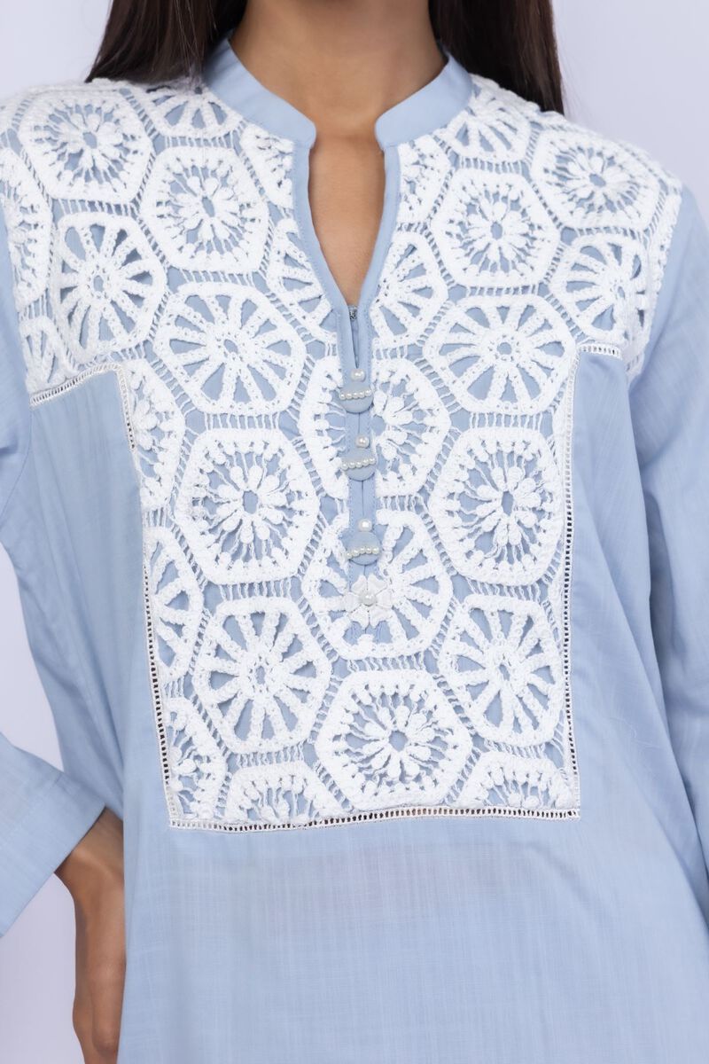 Embroidered | Crosshatch Poplin | Kurta | USD 17.50